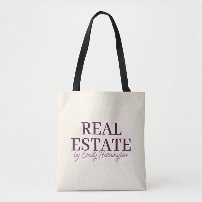 Bolsa Tote Agente Imobiliário Ameixa Moderna (Frente)