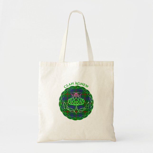 Bolsa Tote Agnew Scottish Tartan Celtic Thistle (Frente)