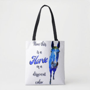 Bolsa Tote Agora Isto É Um Cavalo De Uma Cor Diferente Em Azu