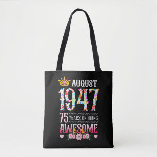 Bolsa Tote Agosto de 1947 75º Aniversário 75 Anos
