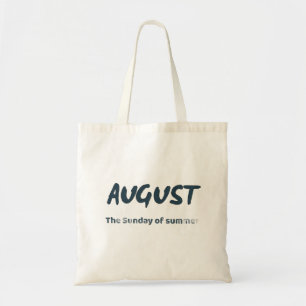 Bolsa Tote Agosto – O Domingo do Verão Citação de Tipografia