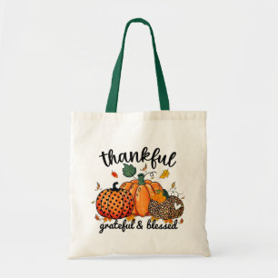 Bolsa Tote Agradeço ao Feliz Abençoado Abençoado Pumpkin do o