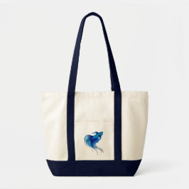 Bolsa Tote Água Azul Betta Fish