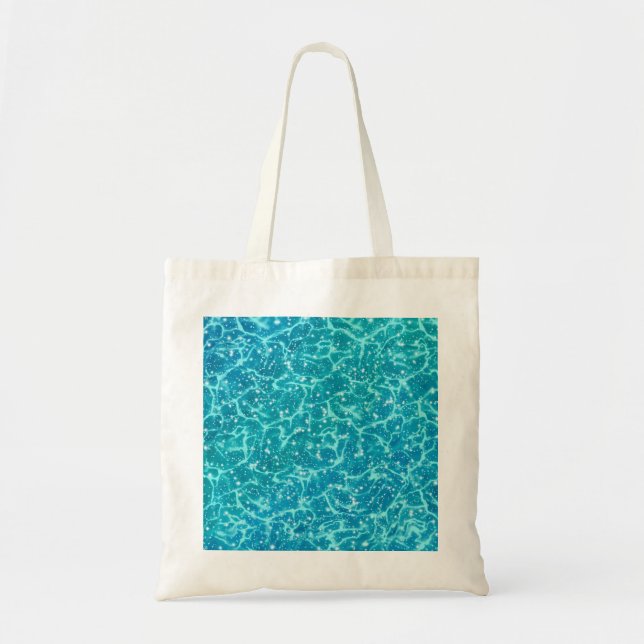 Bolsa Tote Água do mar azul com faíscas* (Frente)