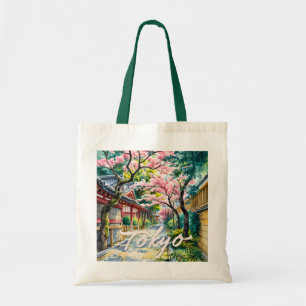 Bolsa Tote Água-forte Flor de Cerejeira de Tóquio Japão Tradi