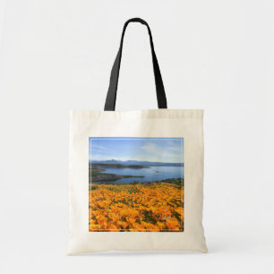 Bolsa Tote Água Lago California Com Poppies Ouros