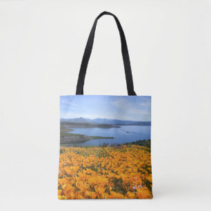 Bolsa Tote Água Lago California Com Poppies Ouros