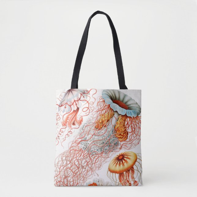 Bolsa Tote Água-viva, Desconto de Ernst Haeckel (Frente)