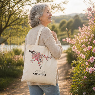 Bolsa Tote Aguarela floral da Melhor Avó do Mundo