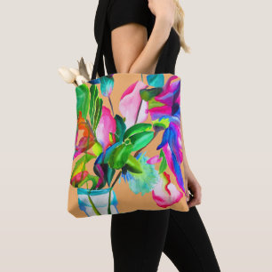Bolsa Tote Aguarela floral moderna colorida das flores