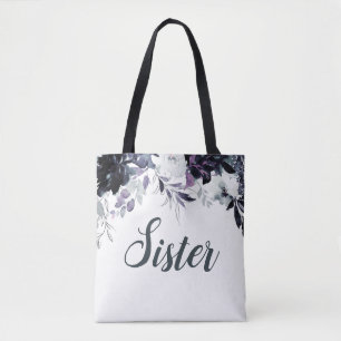 Bolsa Tote Aguarela Floral Noturna Irmã Elegante