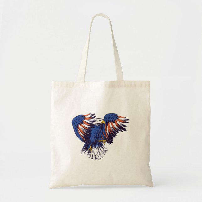 Bolsa Tote Águia Americana com Cores da Bandeira dos EUA (Frente)