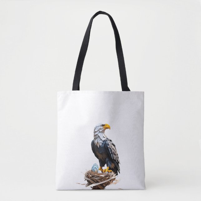 Bolsa Tote Águia americana em origami  (Frente)