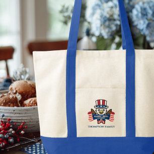 Bolsa Tote Águia Americana Patriótica Feliz 250º Aniversário 