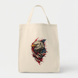 Bolsa Tote Águia Americana Patriótica Vintage 4 de Julho