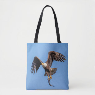Bolsa Tote Águia Balda com um peixe