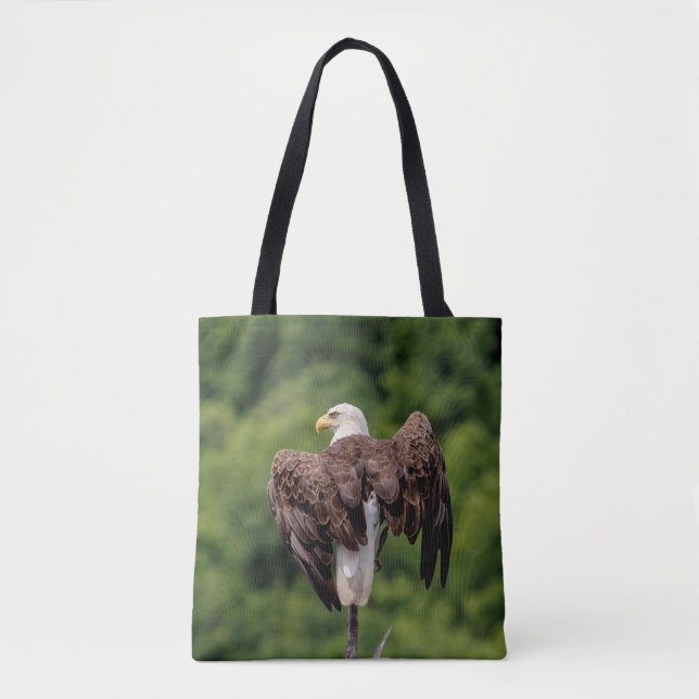Bolsa Tote Águia careca em um galho (Frente)