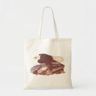 Bolsa Tote Águia majestosa calva de Audubon com peixe fresco