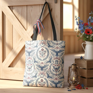 Bolsa Tote Águias Americanas Estrelas e Listras Florais ID129