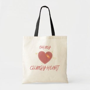 Bolsa Tote Ah, Meu Coração Desajeitado Humor Fofo e Desajeita