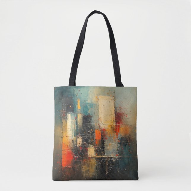 Bolsa Tote Ai gerou abstrato e cidade resiliente (Frente)