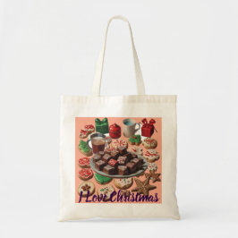 Bolsa Tote AI I Ama Cookies de Natal, Fudge, Presentes Saco