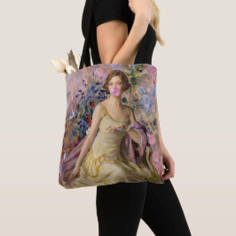 Bolsa Tote Ailsa Villard Flores Chiclete Rosa Bolha