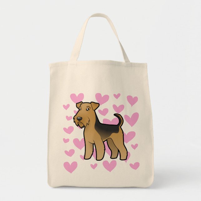 Bolsa Tote Airedale Terrier/amor de galês Terrier (Frente)