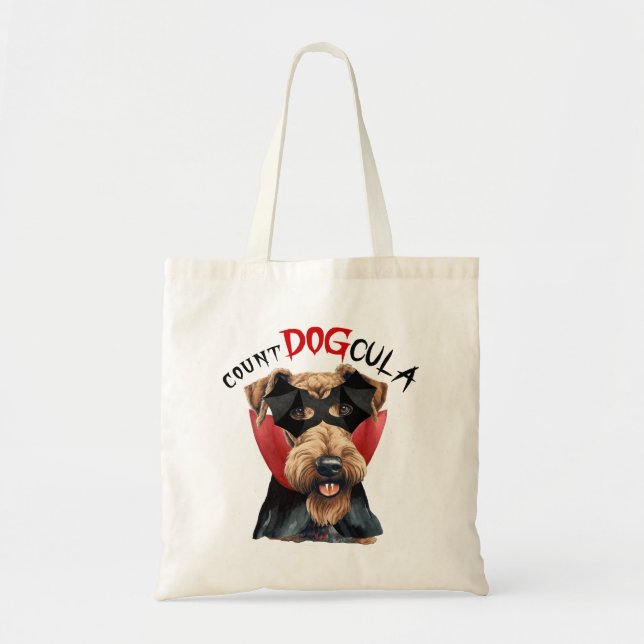 Bolsa Tote Airedale Terrier Vampire Trick ou Treine Halloween (Frente)