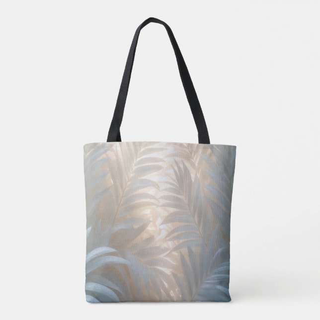 Bolsa Tote Airy white palm leaves composition in soft hues (Verso)