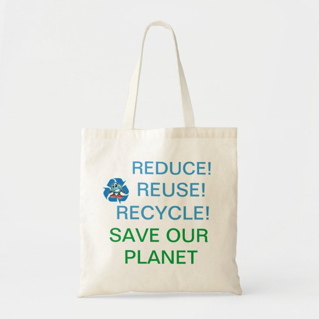Bolsa Tote Ajuda para salvar nosso planeta! (Frente)