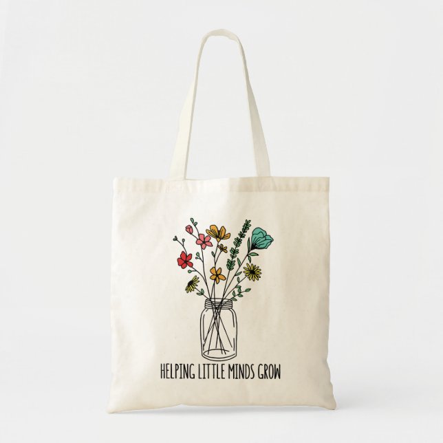 Bolsa Tote Ajudando Pequenas Mentes A Crescer De Volta Para O (Frente)