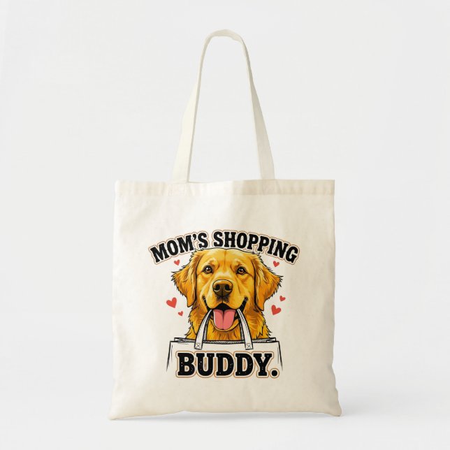 Bolsa Tote Ajudante de Compras da Mamãe Golden Retriever (Frente)