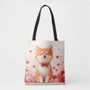 Bolsa Tote Akita com Rosas - Dia de os namorados