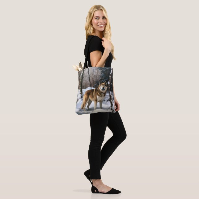 Bolsa Tote Akita Deixe Nevar Natal (No(a) Modelo)