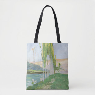 Bolsa Tote Álamos que crescem perto de um Watercourse