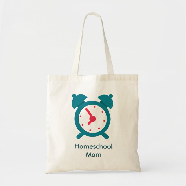 Bolsa Tote Alarm Clock Home School Mãe (Frente)