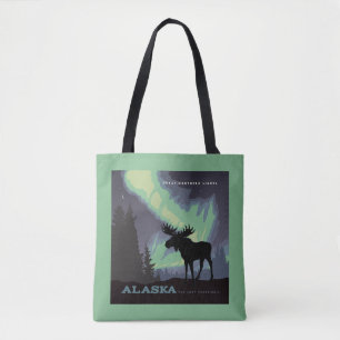 Bolsa Tote Alasca   Luzes de Norte Moose