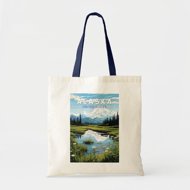 Bolsa Tote Alaska Viagem Art Vintage (Frente)