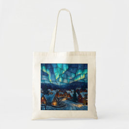 Bolsa Tote Aldeia de Inverno em Vidro Colorido Panorâmico