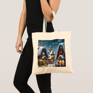 Bolsa Tote Aldeia de Natal encantadora