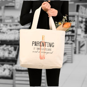 Bolsa Tote Aldeia de Parentalidades engraçada e mercearia de 