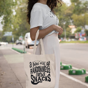 Bolsa Tote Aleatoriedade & Snacks Quirky Modern Na moda