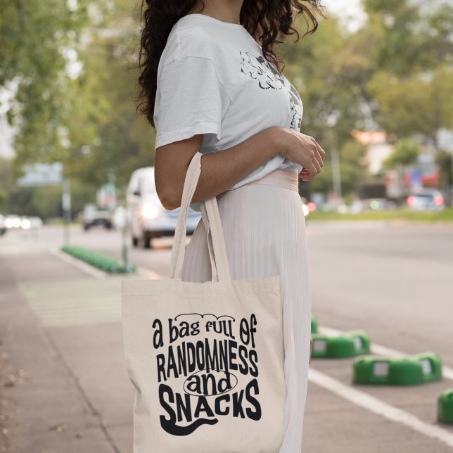Bolsa Tote Aleatoriedade & Snacks Quirky Modern Na moda (Add a touch of humour to your everyday adventures!)