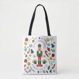 Bolsa Tote Alegre Natal quebra-nozes monograma personalizado