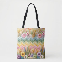 Bolsa Tote Alegria da Páscoa de Primavera (padrão grande)