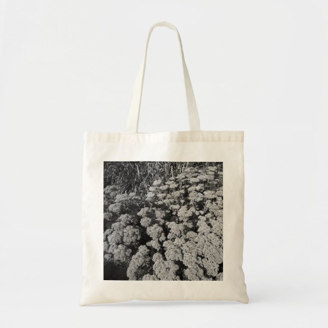 Bolsa Tote Alegria de outono de Sedum (B&W) (Frente)