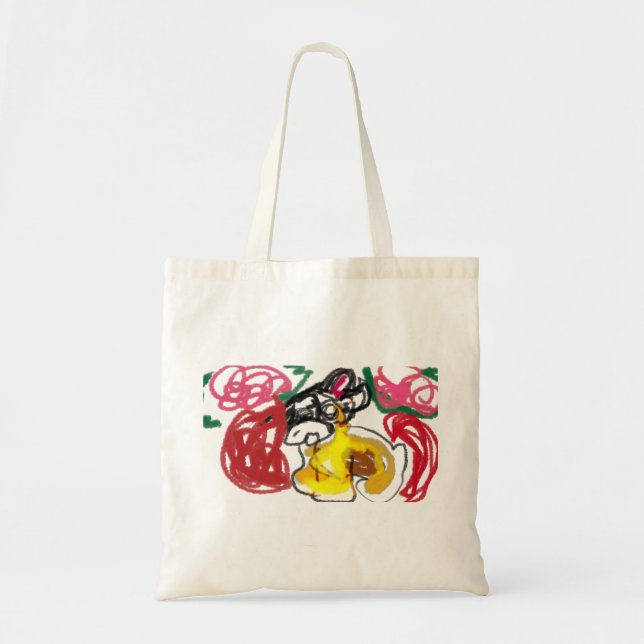 Bolsa Tote alegria do buldogue francês (Frente)