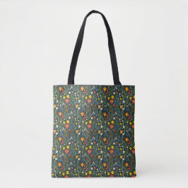 Bolsa Tote Alegria Sangrenta: Padrão Floral Primavera