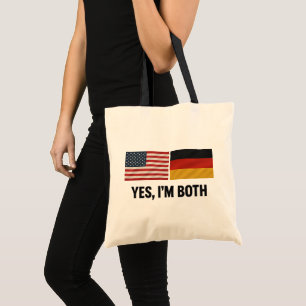 Bolsa Tote Alemão Americano Sim Eu Sou Ambos - Alemanha EUA C